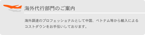 海外代行部門のご案内【使い捨てスリッパ,糸巻きフィルター等を海外より輸入代行のティーピーエム】